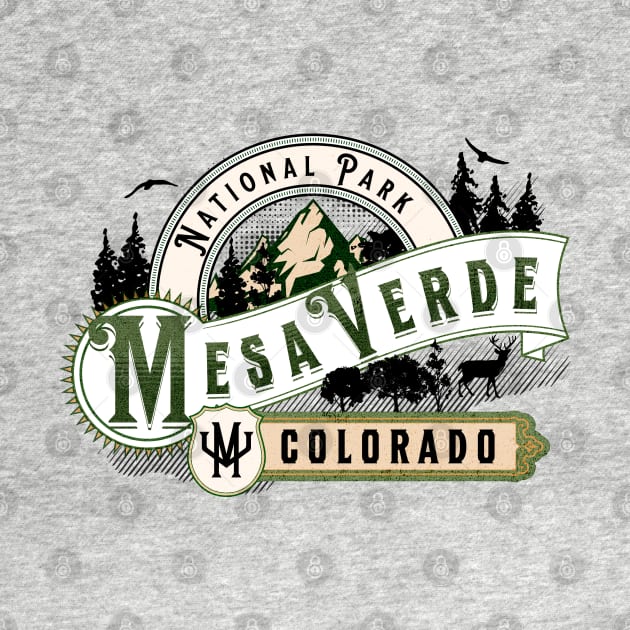 Mesa Verde National Park Colorado Vintage Label by antarte